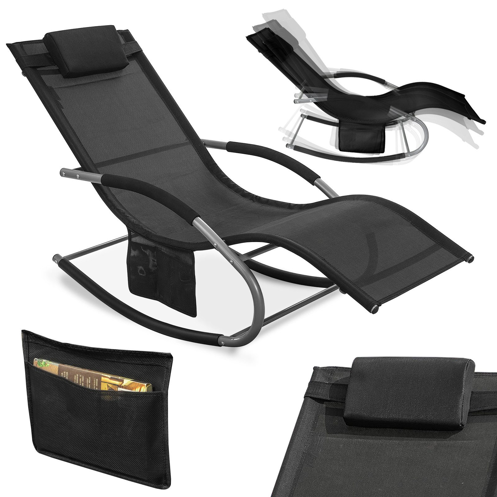 SoBuy Gartenliege OGS28, Relaxliege Schaukelliege Strandliege Outdoor, Sonn günstig online kaufen