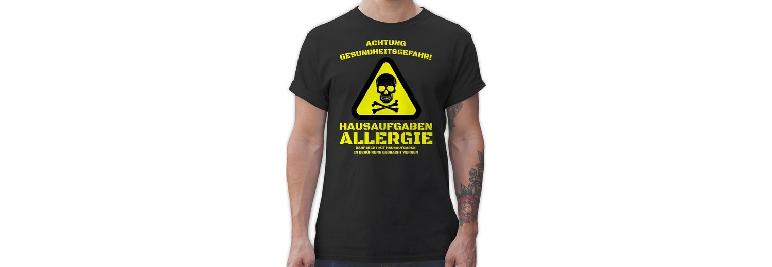 Shirtracer TShirt »Hausaufgaben Allergie Sprüche Statement mit