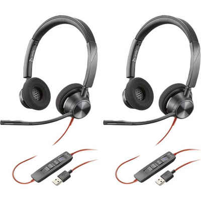 Plantronics Poly Headset Blackwire C3320-M binaural USB-A Kopfhörer (Lautstärkeregelung, Mikrofon-Stummschaltung)