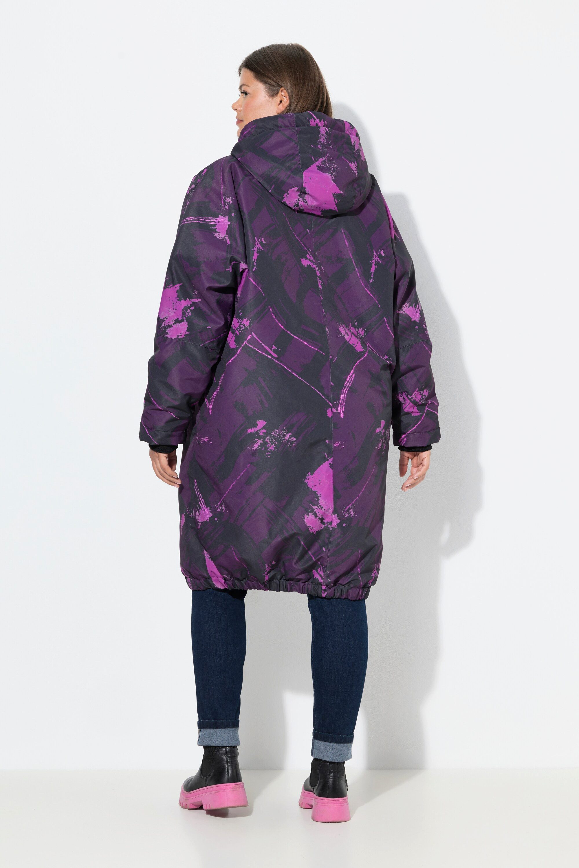 Laurasøn Wintermantel Funktionsmantel mit Druck oversized Teddyfutter