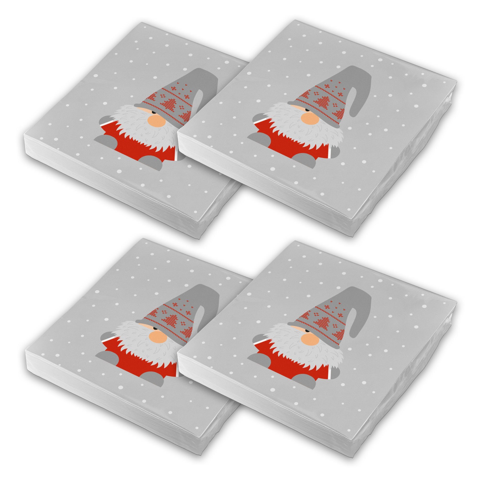 itenga Papierserviette itenga 80x Serviette Weihnachten Wichtelbande Set