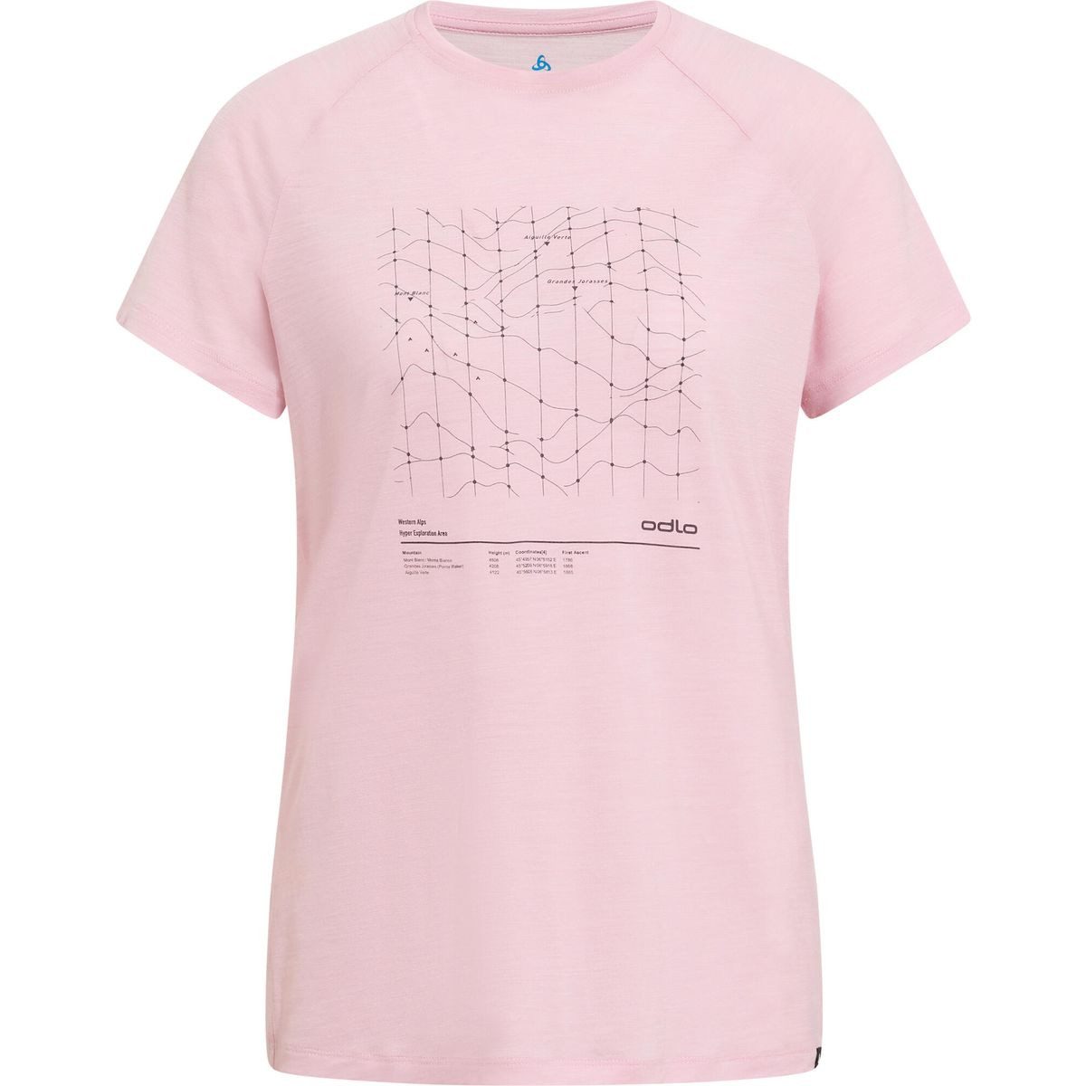 Odlo Kurzarmshirt The Ascent Merino-blend Hyper Mapping T-shirt Entdecken Sie Leichtigkeit und Komfort bei sommerlichen