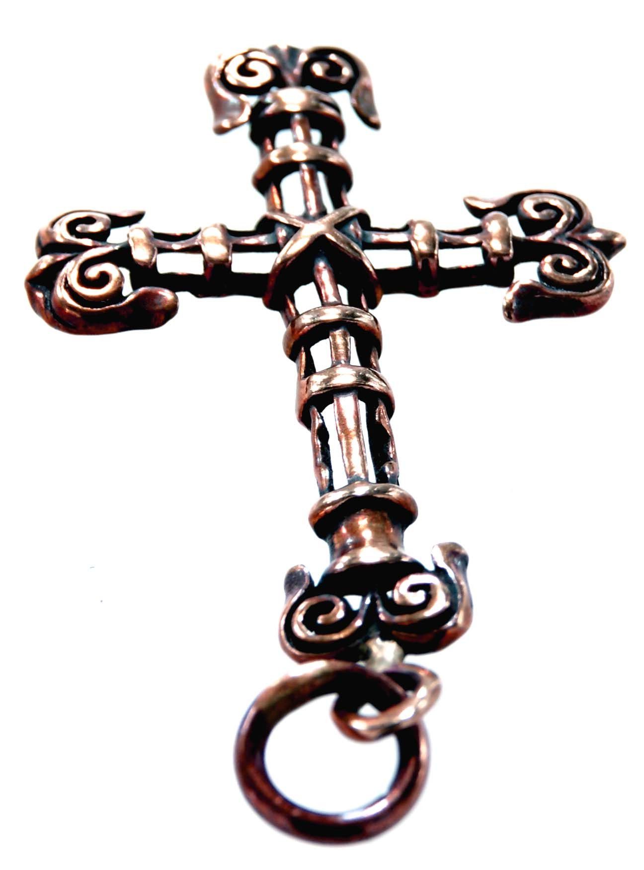 Satanskreuz Leather Kreuz of Kettenanhänger Kiss Satanist Schnörkel umgedrehtes Bronze Anhänger Satan