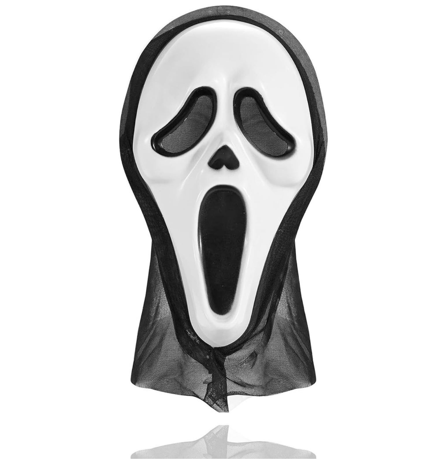 Kostümheld® Verkleidungsmaske Scream Maske Ghostmaske für Herren Halloween Kostüm Herren Maske, (Packung)