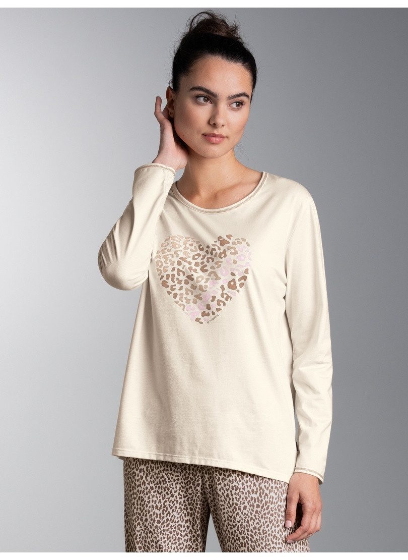 Trigema Schlafanzug TRIGEMA Pyjama Oberteil mit goldenem Leo Herz Motiv (1 tlg)