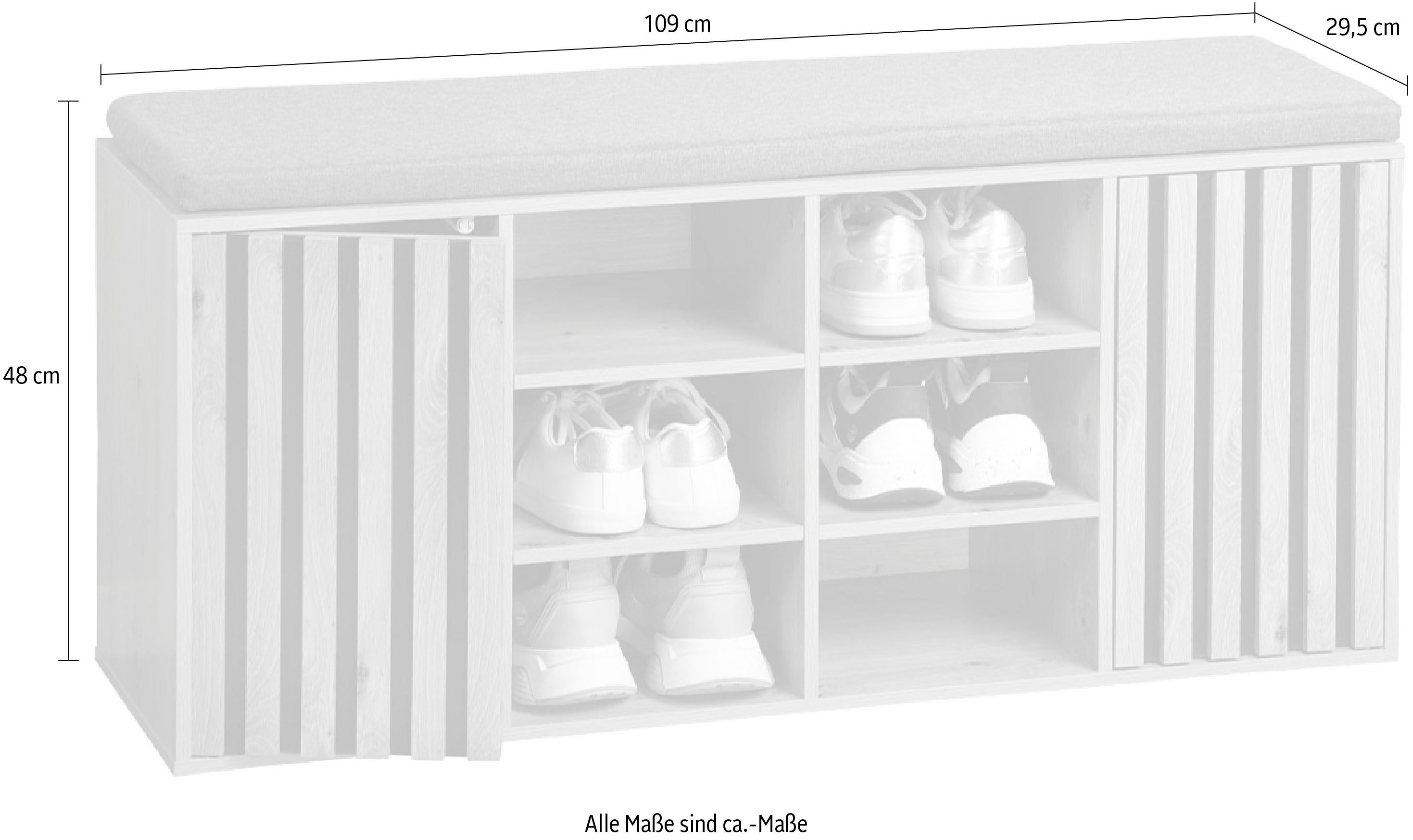 KESPER® Schuhbank Schuhschrank mit Sitzkissen, grifflos, Sitzkissen abnehmbar und waschbar – Bild 4 von 4