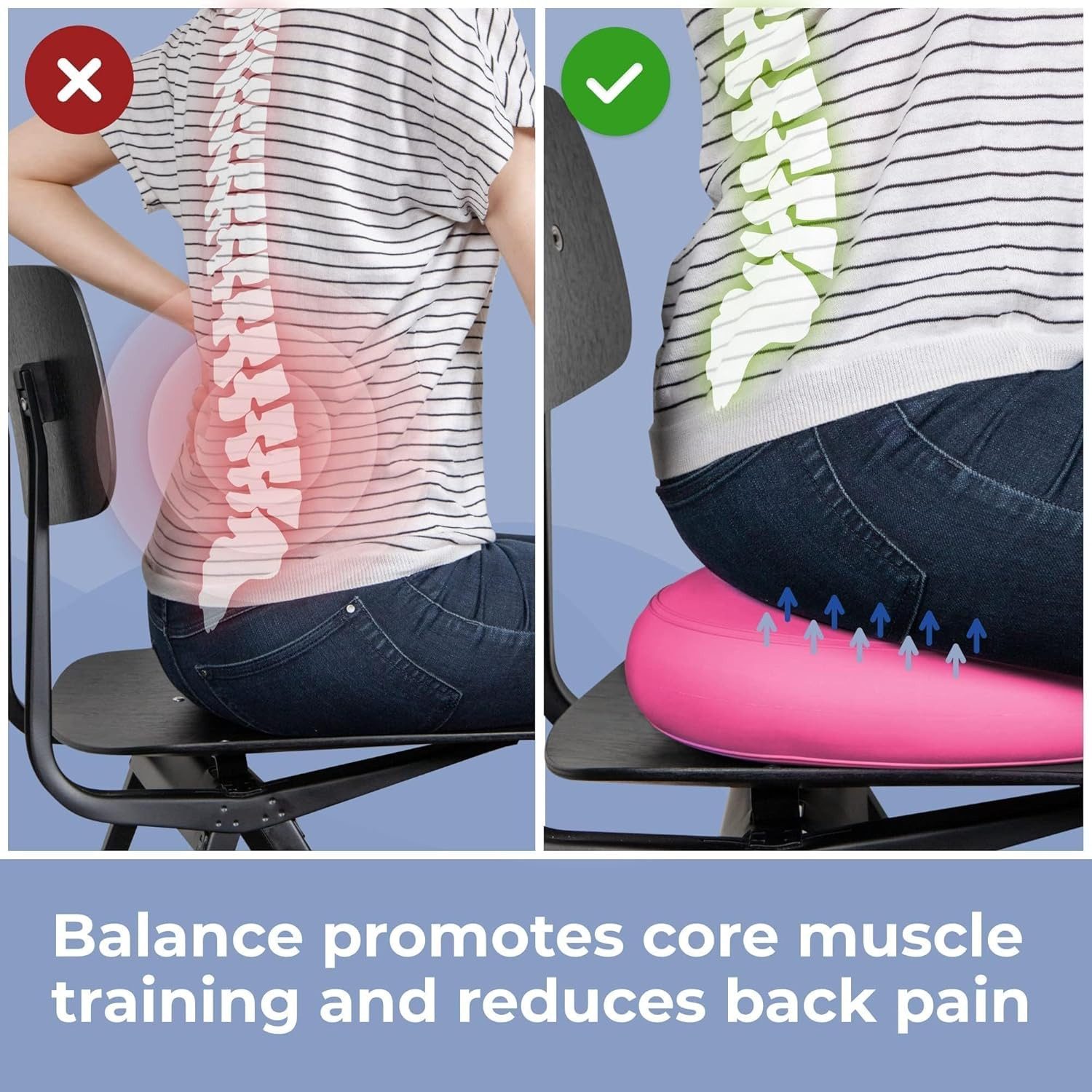 EVEREST FITNESS Stützkissen Everest Fitness Balancekissen orthopädisch Ø33 cm, rosa
