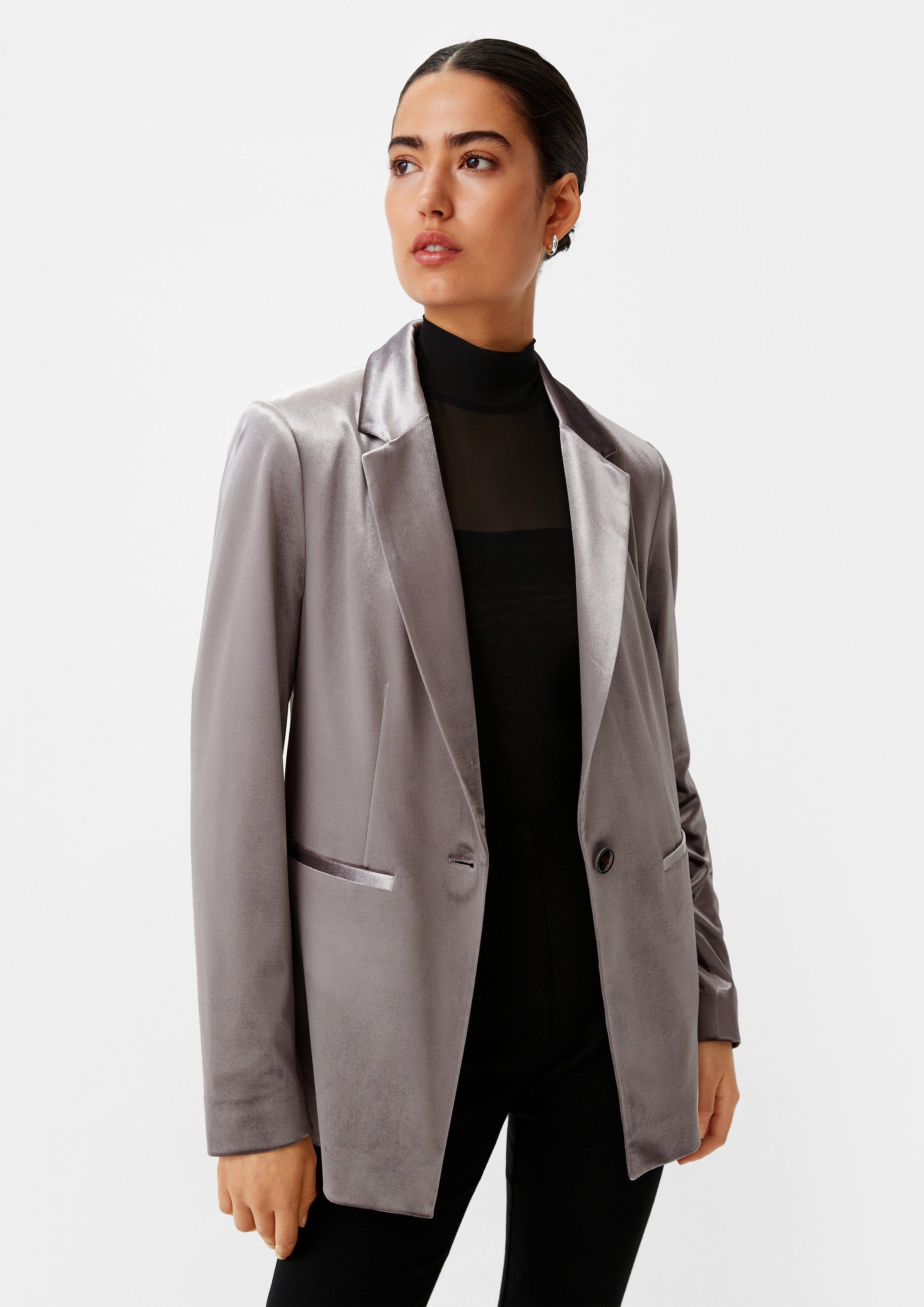 comma Jackenblazer Indoor-Blazer Blazer aus Samt