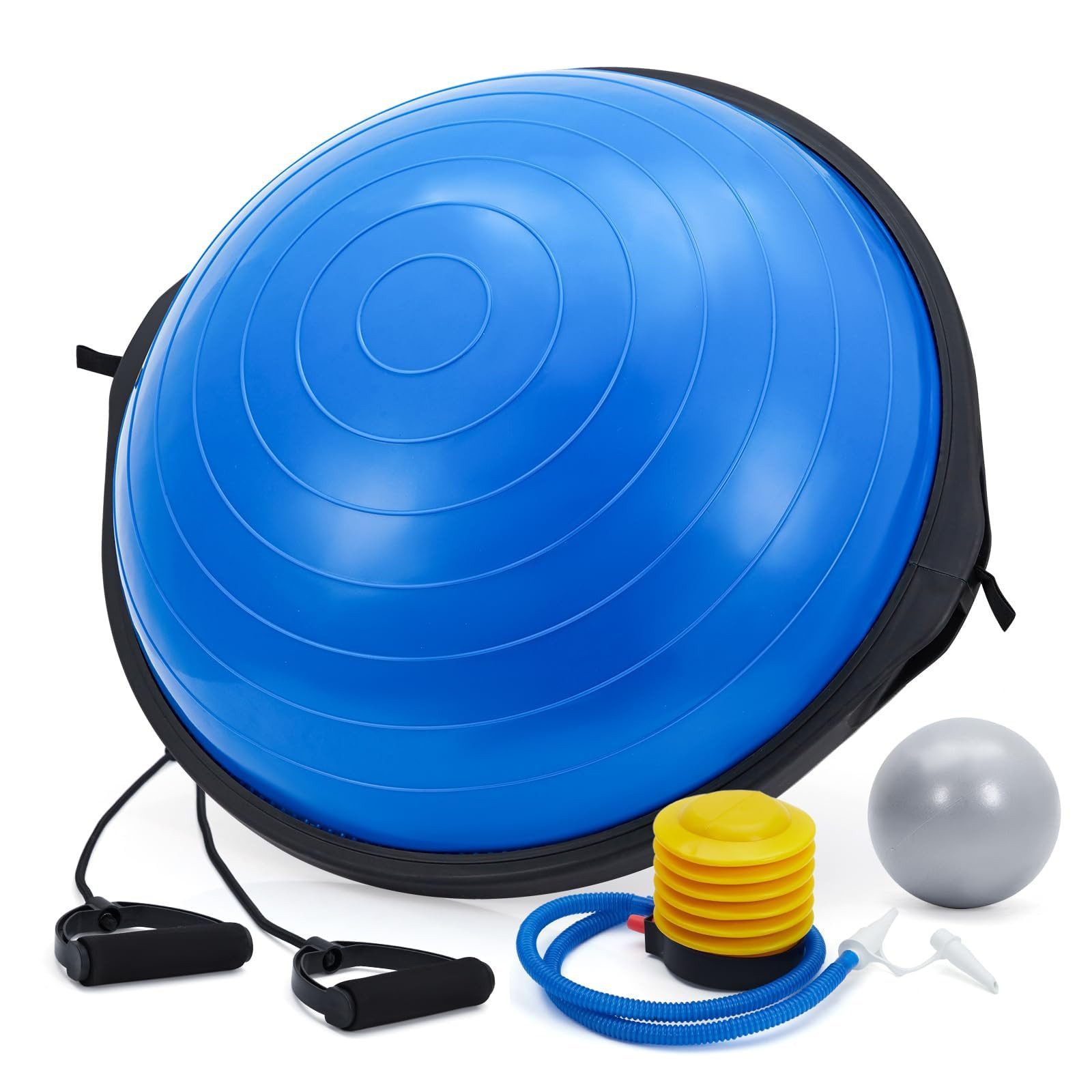 GarveeMore Half Ball 58 cm, 726 kg Belastbarkeit, mit rutschfester Basis rutschfest, Bänder