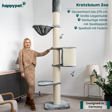 Happypet Kratzbaum ZOE, XXL Deckenhoch 250 bis 275 cm, Katzenkratzbaum für Maine Coon