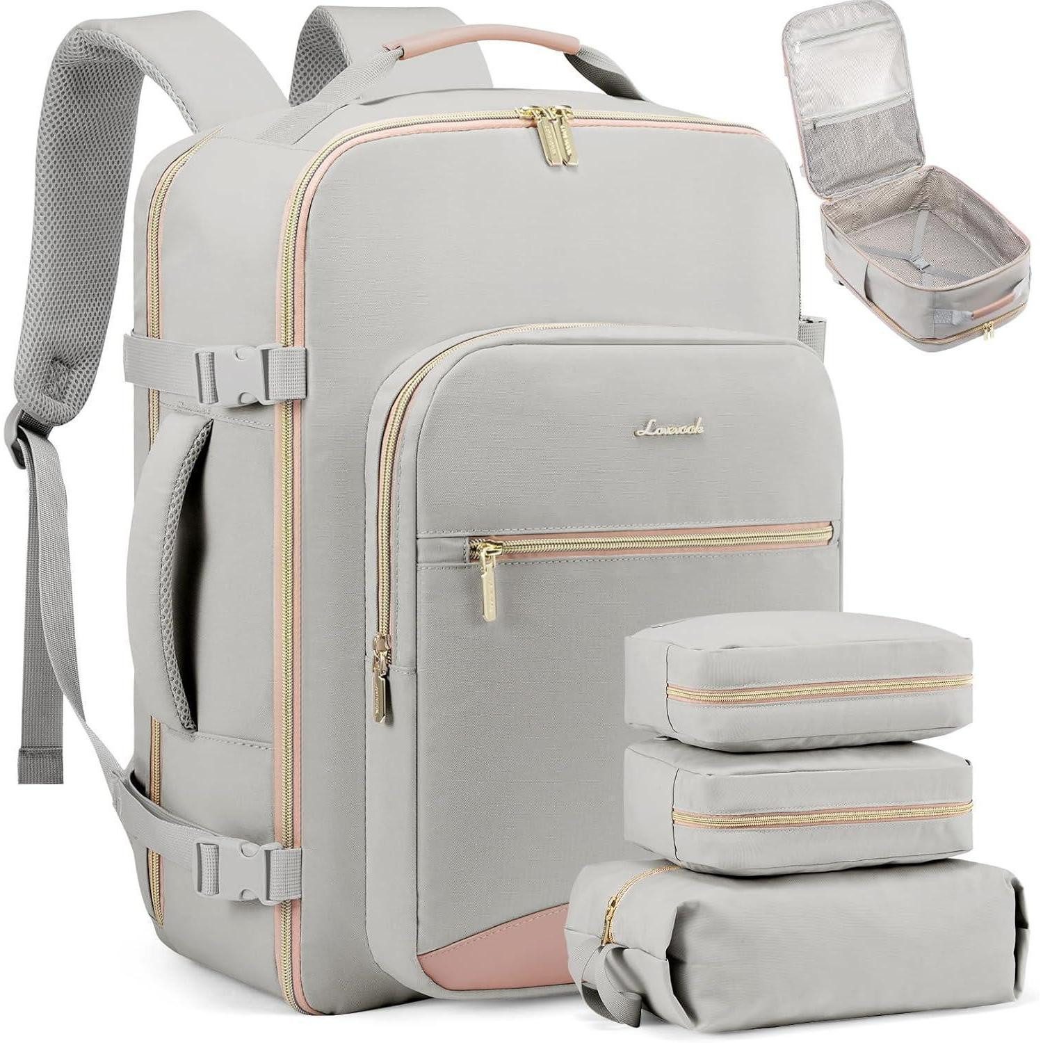 LuxusKollektion Kofferrucksack Handgepäck Rucksack 40L Damen 17 Zoll Laptop Reisetasche Waterproof