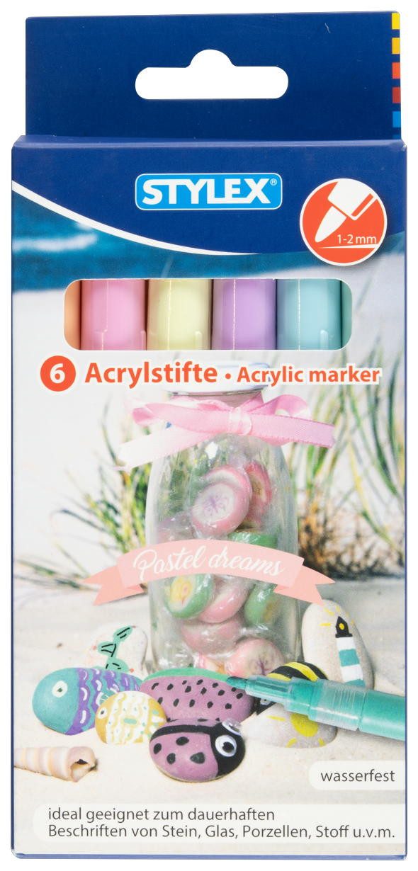 Stylex Malstift STY Acrylmalstifte Pastellfarben 6er