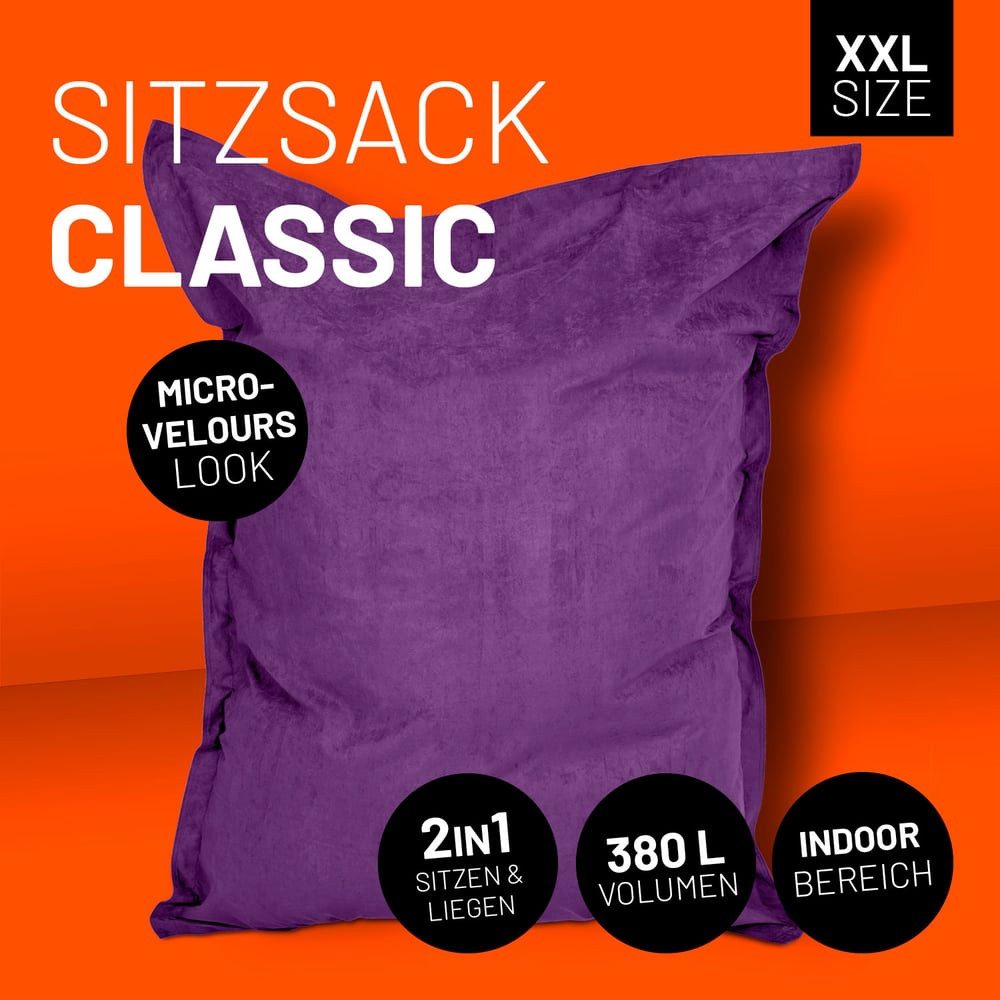 Lumaland Sitzsack Luxury Riesensitzsack XXL Bodenkissen, günstig online kaufen