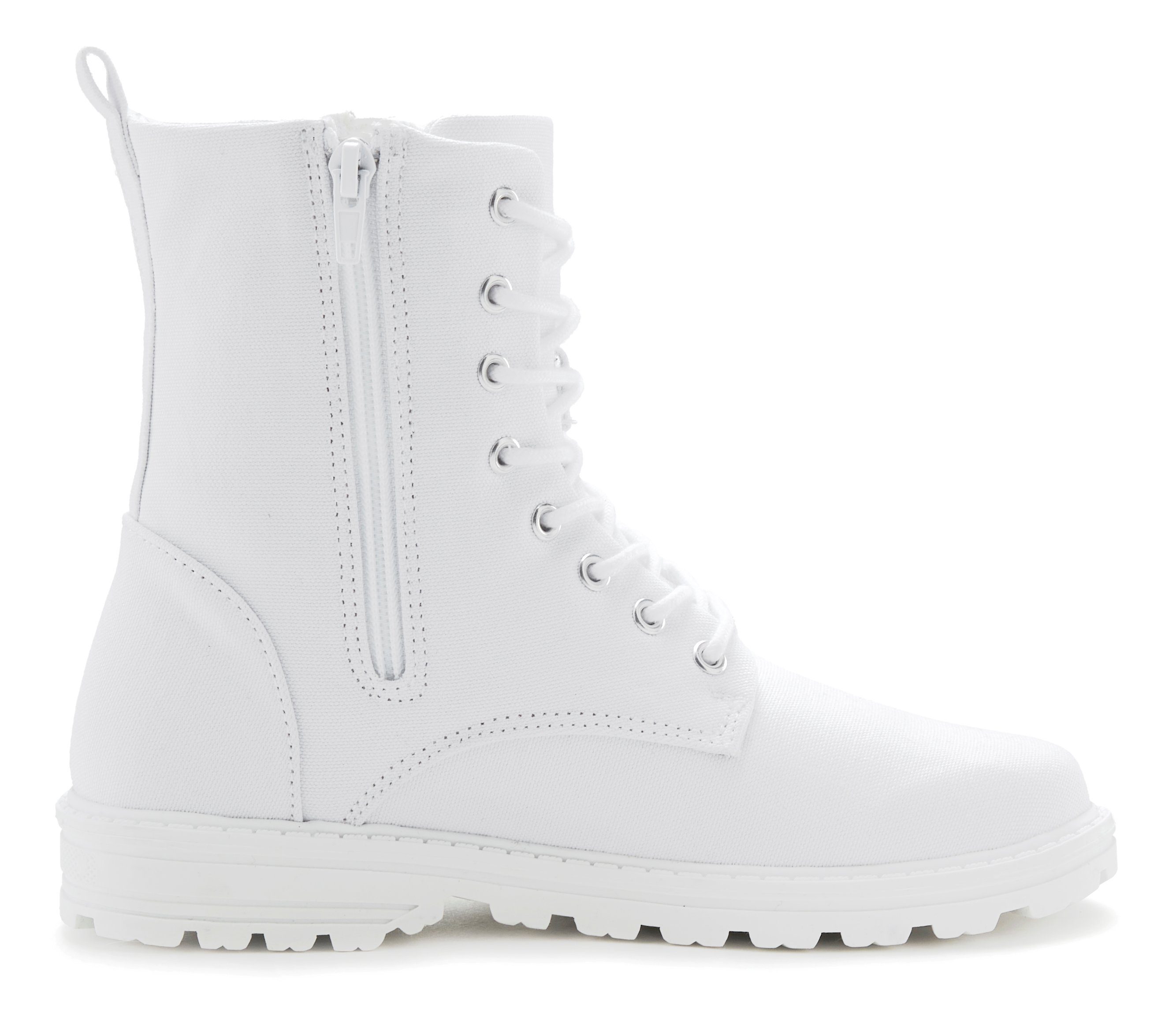 LASCANA Stiefelette zum Schnüren, modische Optik im Combat Look, Reißverschluss-Boots