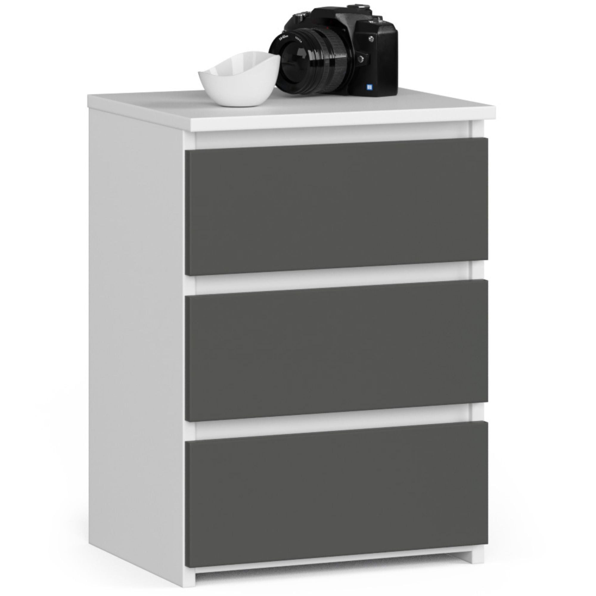 Kommode mit 3 Schubladen 40 cm breit Holz Schrank