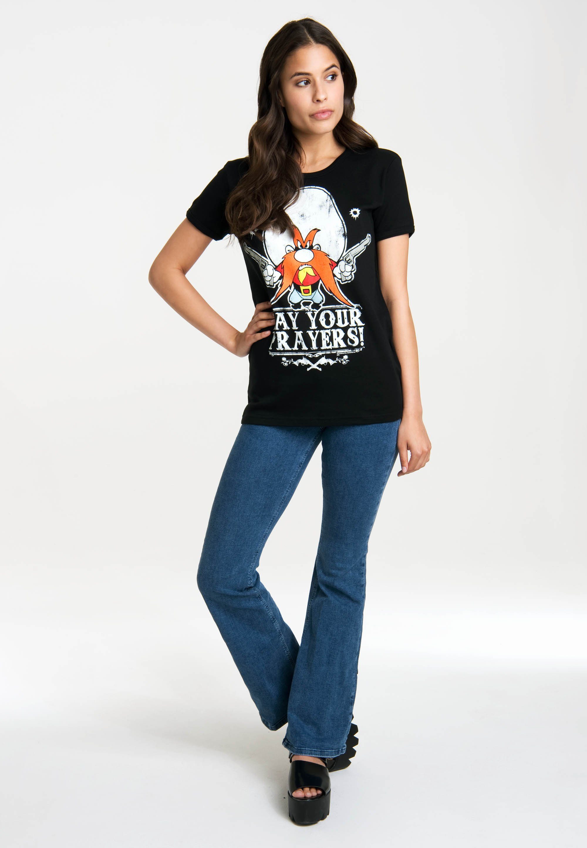LOGOSHIRT T-Shirt Looney Tunes – Say Your Prayers mit lizenzierten Originaldesign