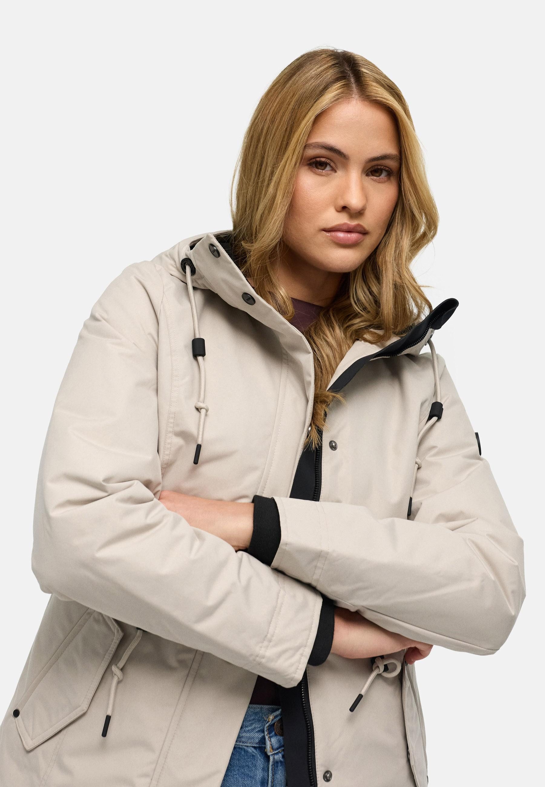 Navahoo Winterjacke Nibellaa 14 Warme Damen Jacke mit Taillenzugkordel – Bild 4 von 4