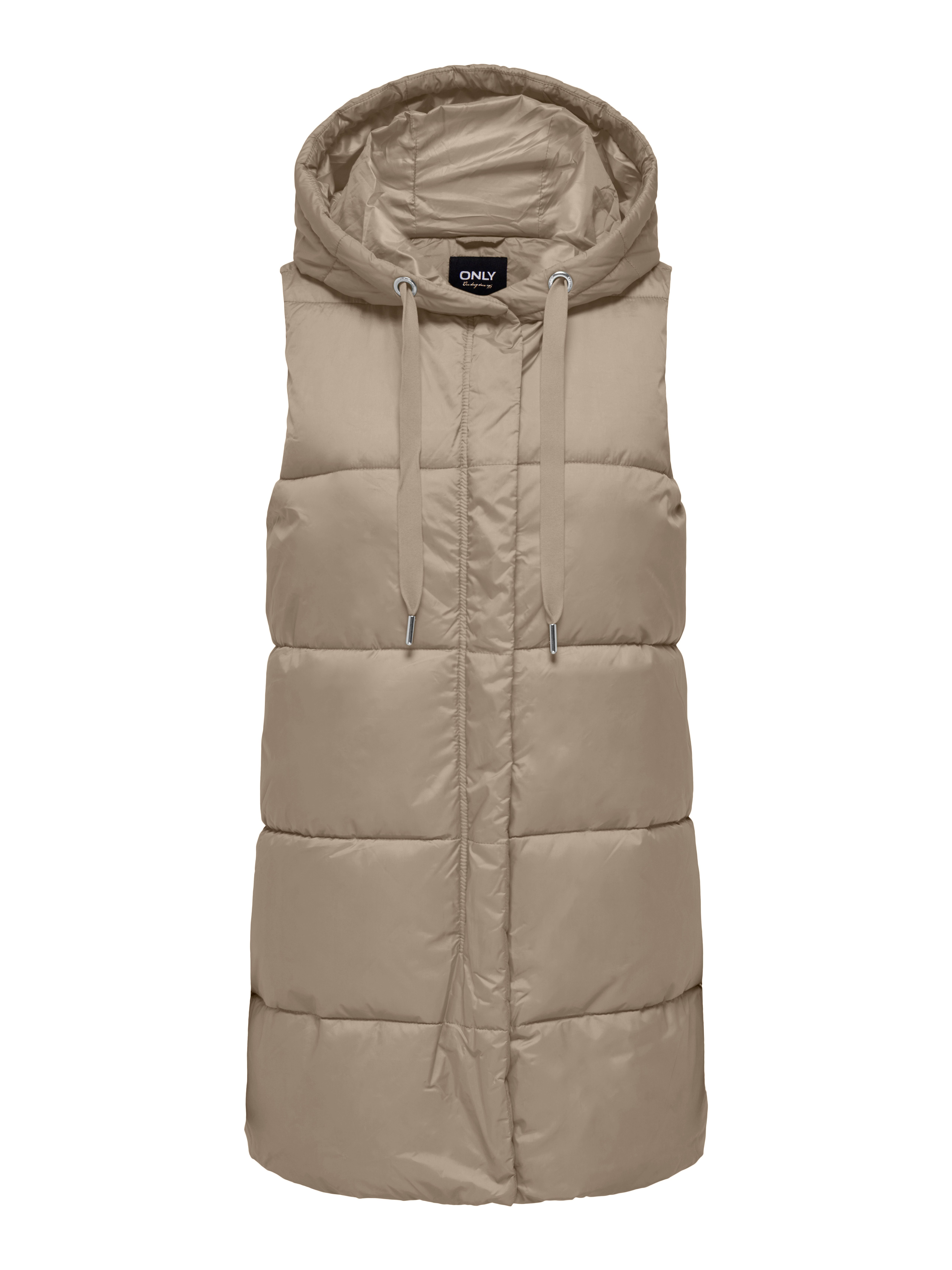ONLY Steppweste ONLASTA – Lange Steppweste mit Kapuze für kalte Tage regular fit, modisch, Web, Polyester, Kapuze