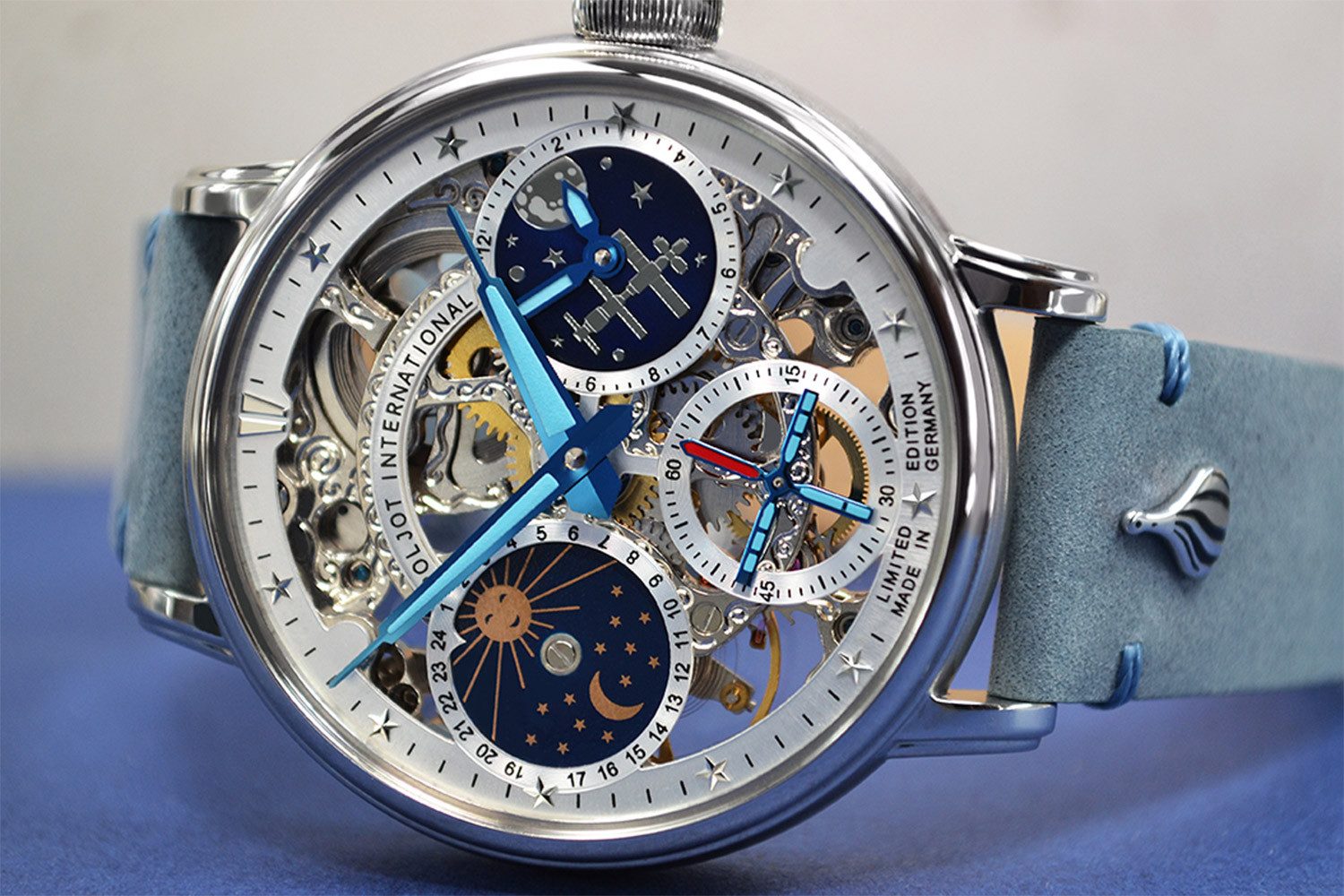 Poljot International Mechanische Uhr Handaufzug Orbita Grau/Türkis