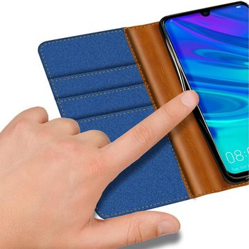 CoolGadget Handyhülle Denim Schutzhülle Flip Case für Huawei P Smart 2019 6,2 Zoll, Book Cover Handy Tasche Hülle für P Smart (2019) Klapphülle