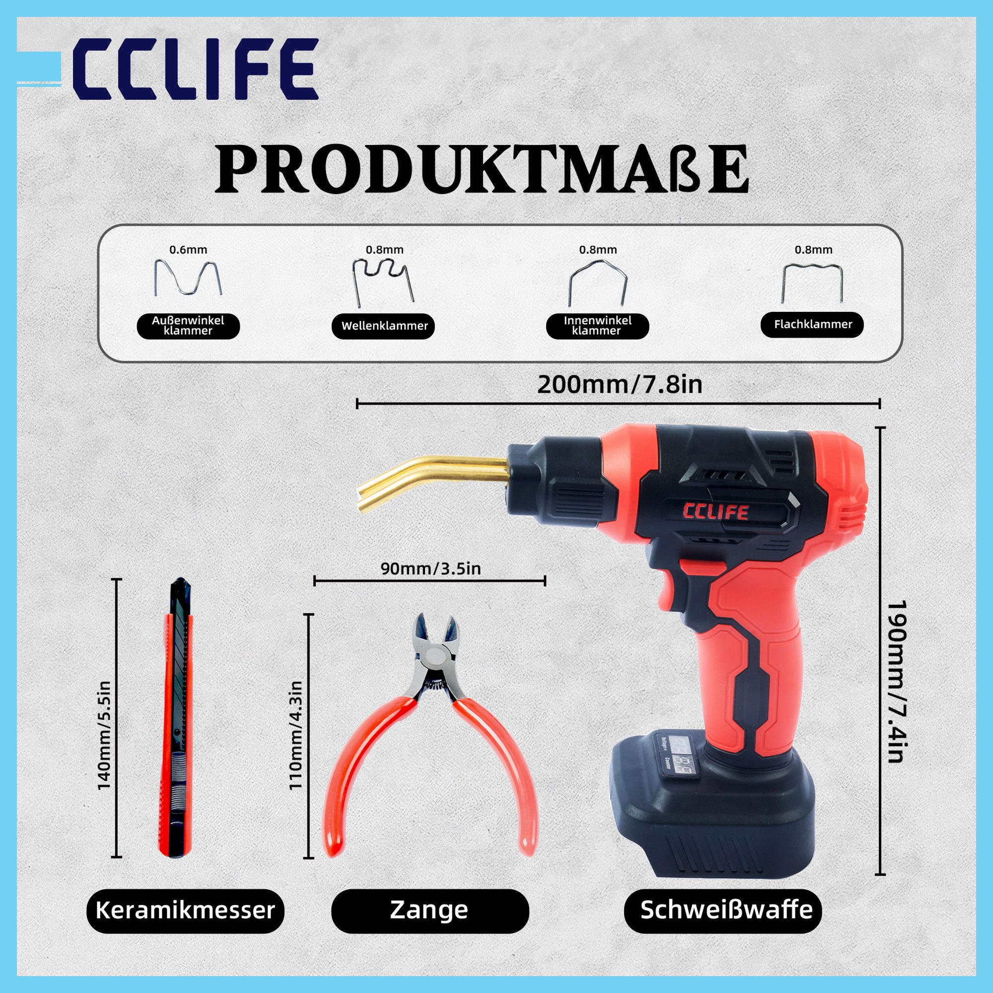 CCLIFE Kunststoff-Reparaturset CCLIFE Kunststoff Schweißgeraet Auto Stoßstange Reparatur Werkzeug – Bild 2 von 5