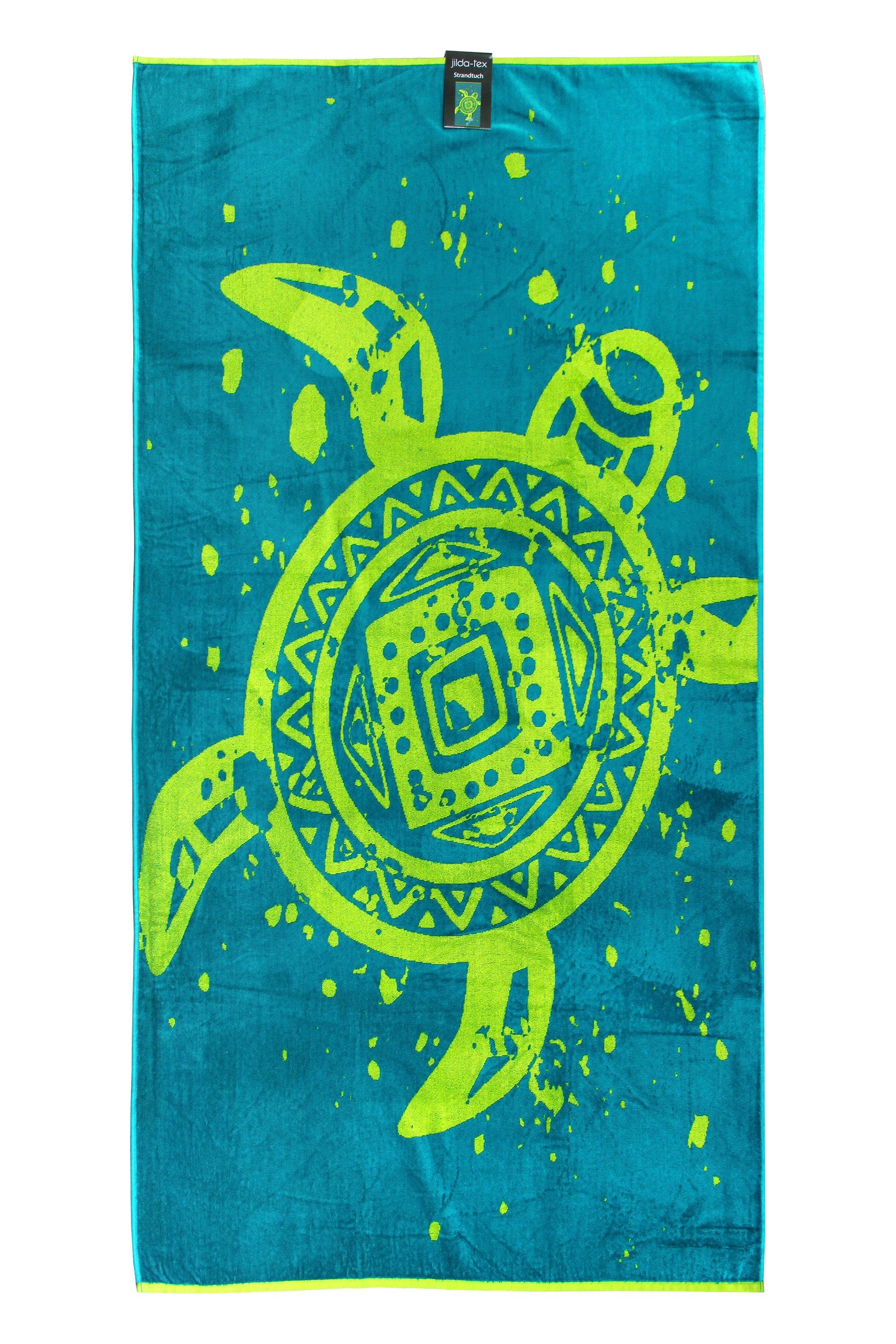 jilda-tex Strandtuch, Frotteevelours (1-St), weiche Frottee-Veloursqualität günstig online kaufen