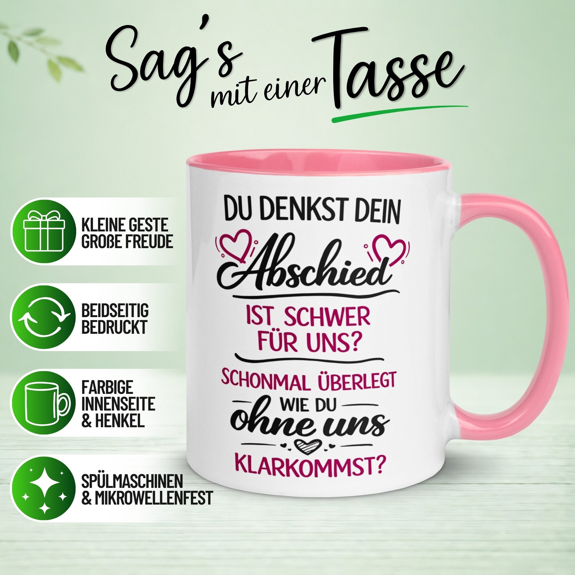 Momentals Tasse Zum Abschied Kollegin Geschenk – „Du denkst DEIN Abschied ist schwer“, Gratis Versand · Links-&Rechtshänder · Spülmaschinenfest