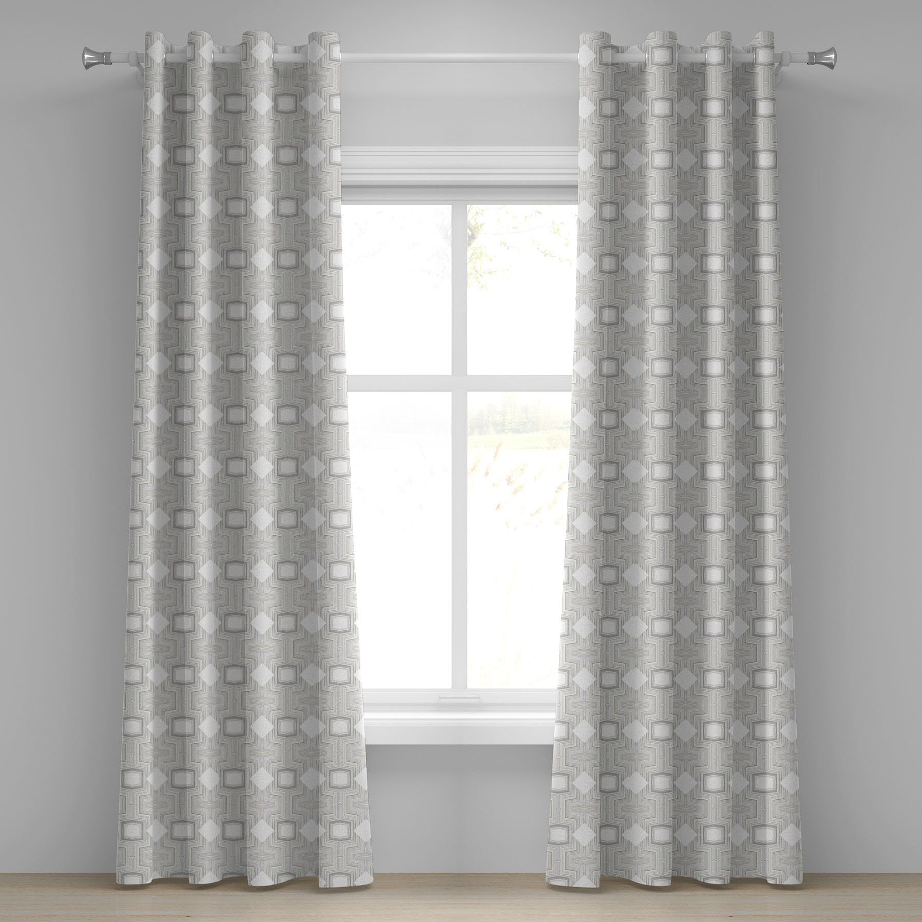 Dekorative Wohnzimmer, Abstrakt moderne Schlafzimmer 2-Panel-Fenstervorhänge Gardine Abakuhaus, Geometrische für