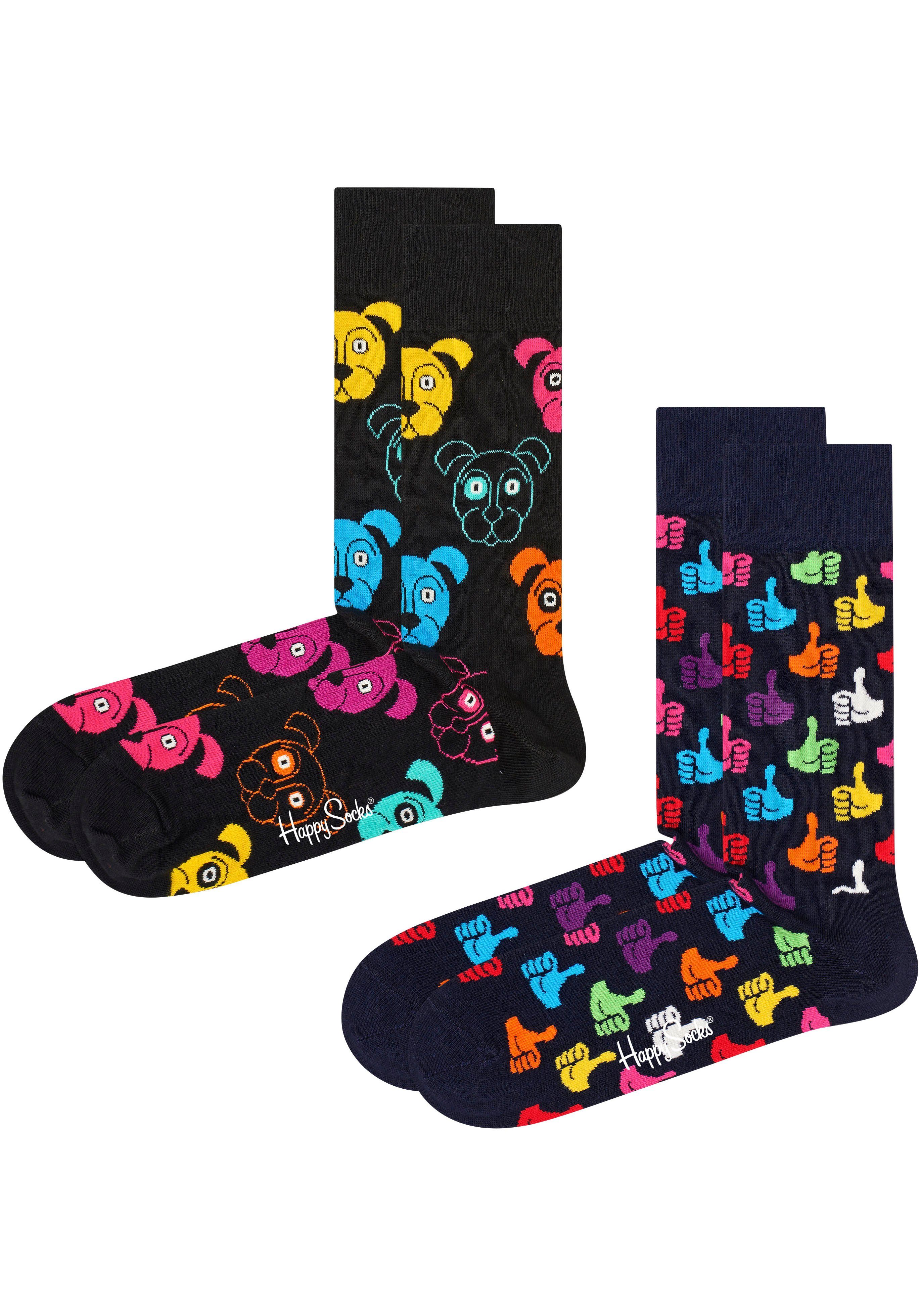 Socken Happy Dog Up Socks Classic (Packung, 2-Paar) Socks & Dog Socks Thumbs