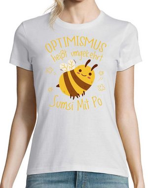 Youth Designz T-Shirt Optimismus heißt umgekehrt Sumsi Mit Po Damen Shirt Mit modischem Print