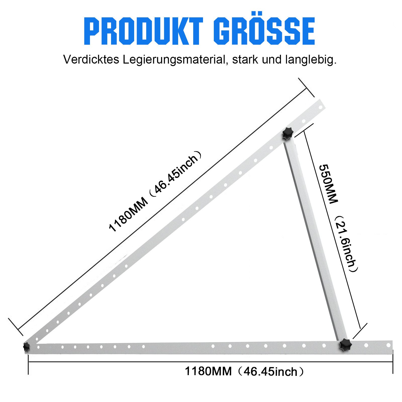 GLIESE Solarmodul-Halterung Balkonkraftwerk Halterung bis 118cm Solarmodul Flachdach, (bis 46 Zoll, 8-tlg., 4-teiliges Set, halterung für balkonkraftwerk)