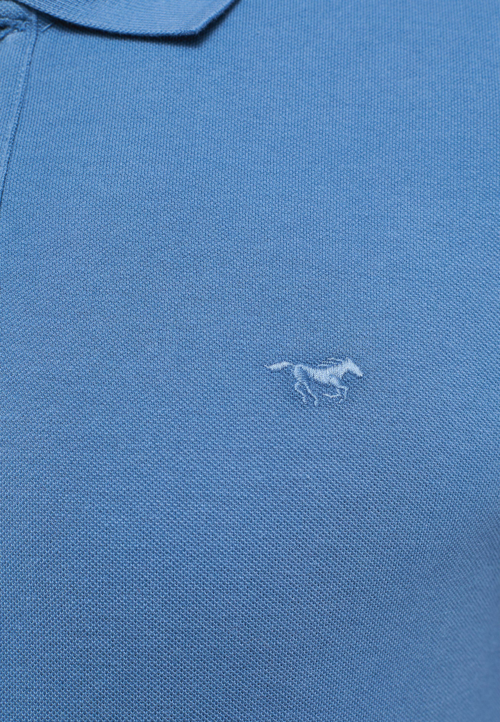 MUSTANG Mustang hellblau Poloshirt Kurzarmshirt