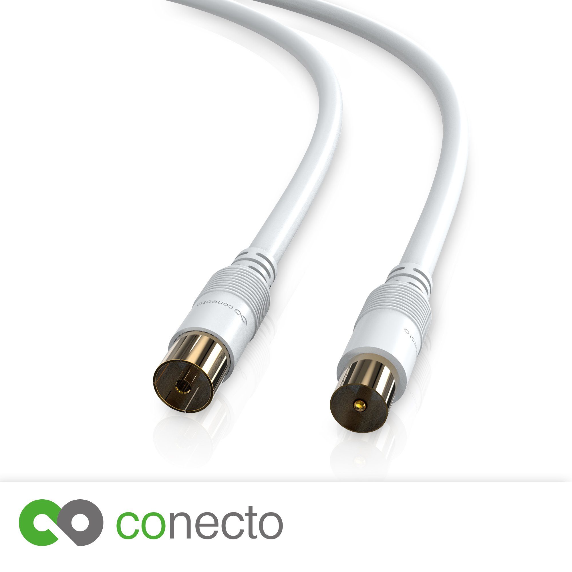 conecto conecto HQ TV Antennenkabel - 4K UHD 1080p FULL HD HDTV 3D - (TV-Steck SAT-Kabel, (100 cm)