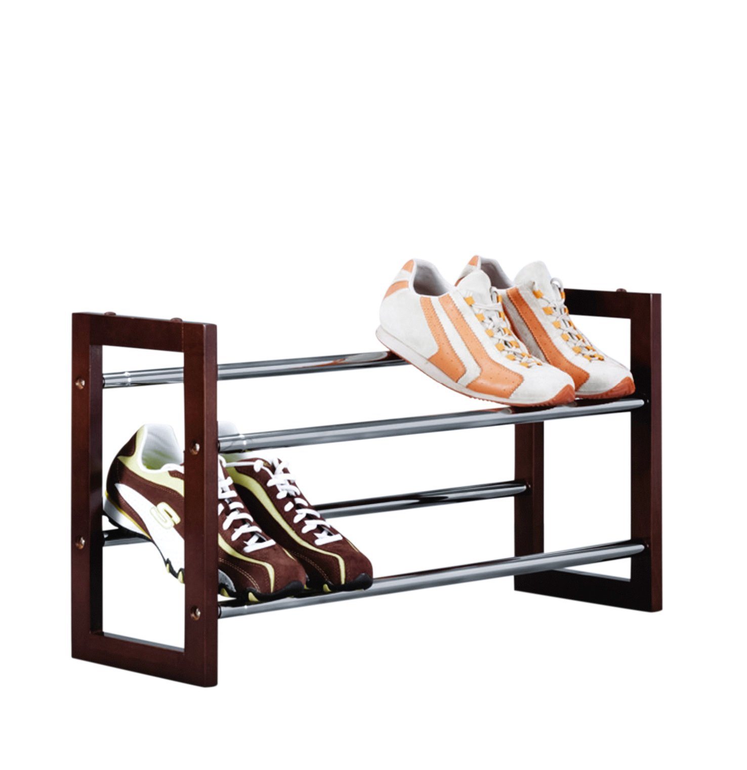 Teleskop-Schuhregal »Chrom / Braun«, Länge 63-116 cm Teleskop-Schuhregal »Chrom / Braun«, Länge 63-116 cm
