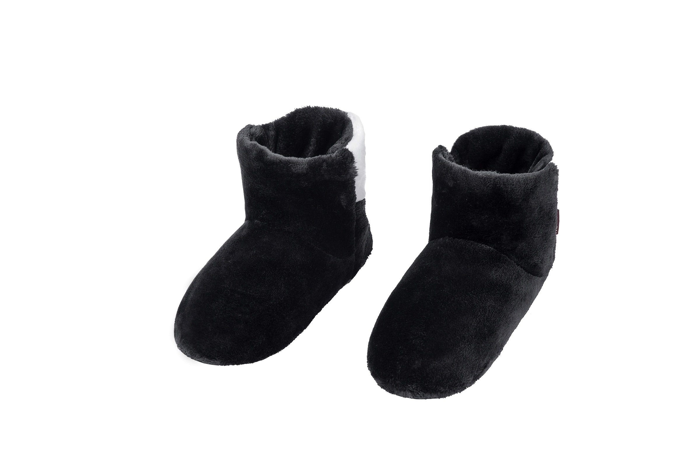 RAIKOU Cosy Shoe mit Sohle Flanellgewebe, weiche für (Super Stiefel ABS rutschfester und Herren Hausschuh Flausch Micro Damen, Flauschige) aus Schwarz Pantoffel