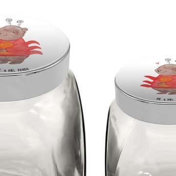 Mr. & Mrs. Panda Vorratsglas L 870ml Krebs Astrologie - Weiß - Geschenk, Küchenorganizer, Vorratsd, Premium Glas, (1-tlg), Exklusive Motive