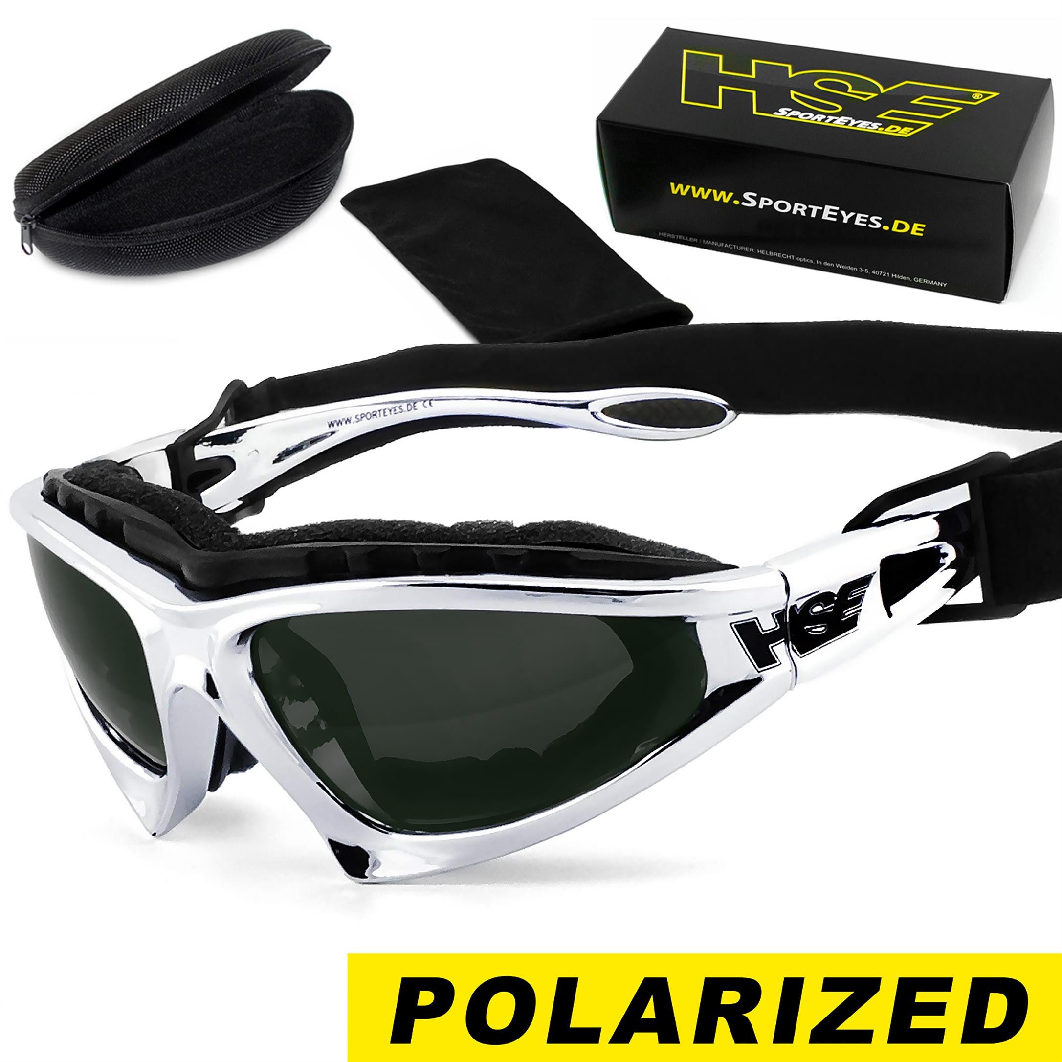HSE - SportEyes Motorradbrille FALCON-X pol, Steinschlagbeständig durch Kunststoff-Sicherheitsglas