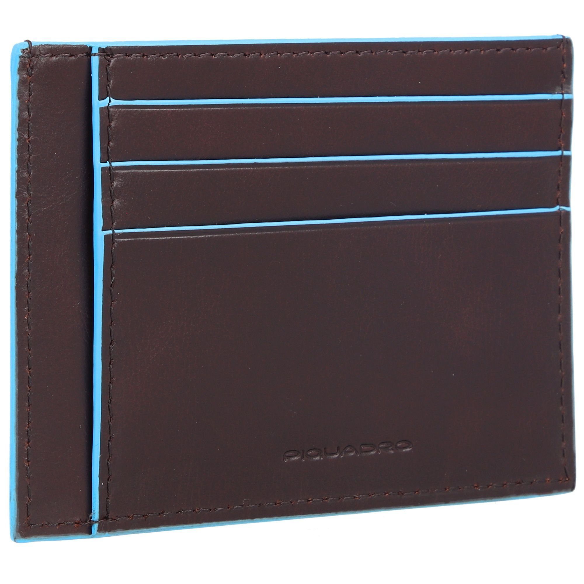 Piquadro Etui Blue mahogany Square, Leder