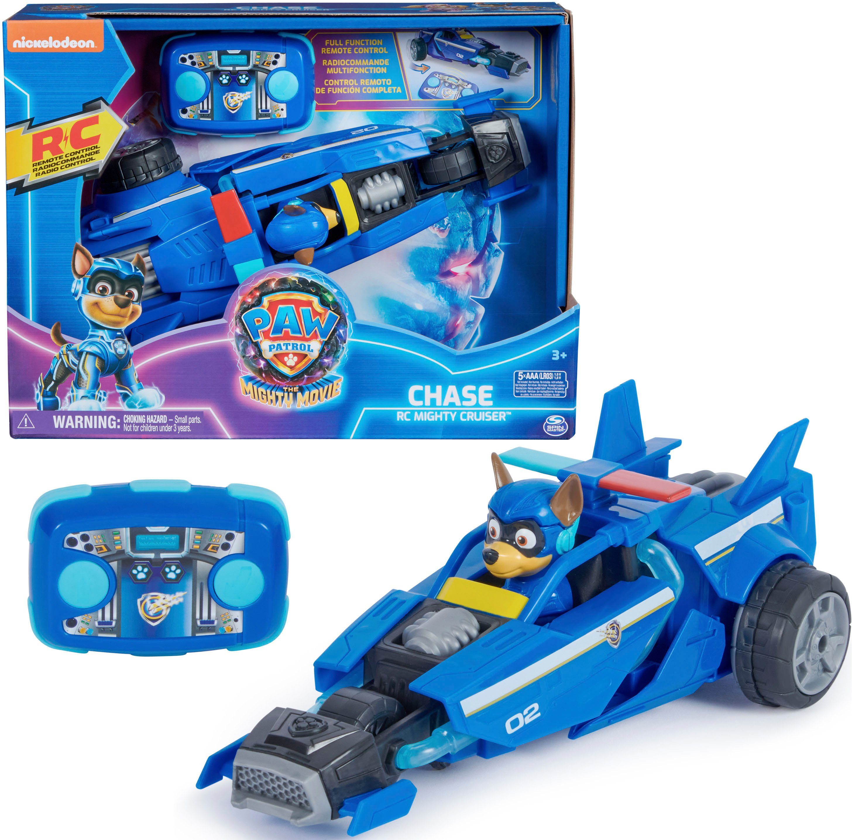 Spin Master RC-Auto Paw Patrol - Movie II - Chases RC Fahrzeug (remote control), mit Chase im Fahrersitz