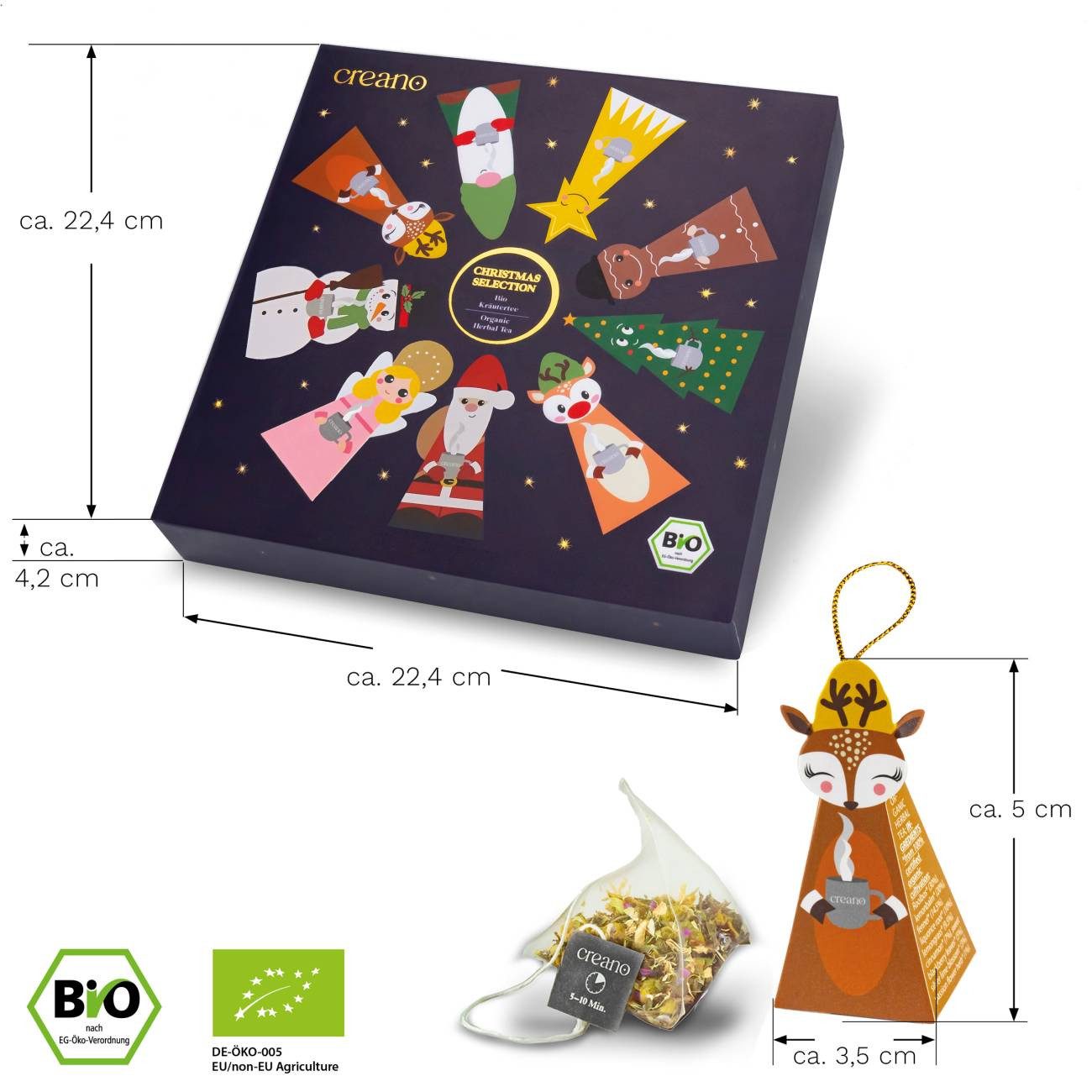 Creano Tee Creano Christmas Bio 9er Pyramiden Geschenkset 22,5g*, 1 x 9 St.