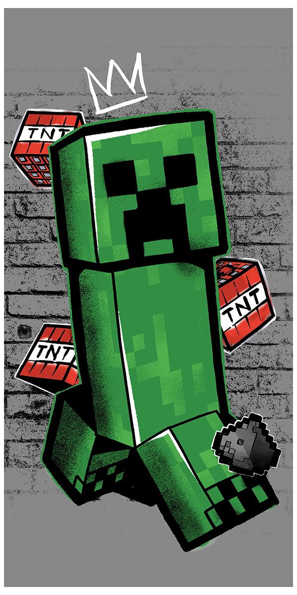 Minecraft Пляжные полотенца Minecraft Handtuch Strandtuch Gaming Creeper TNT 70x140cm, Frottee (1-St)