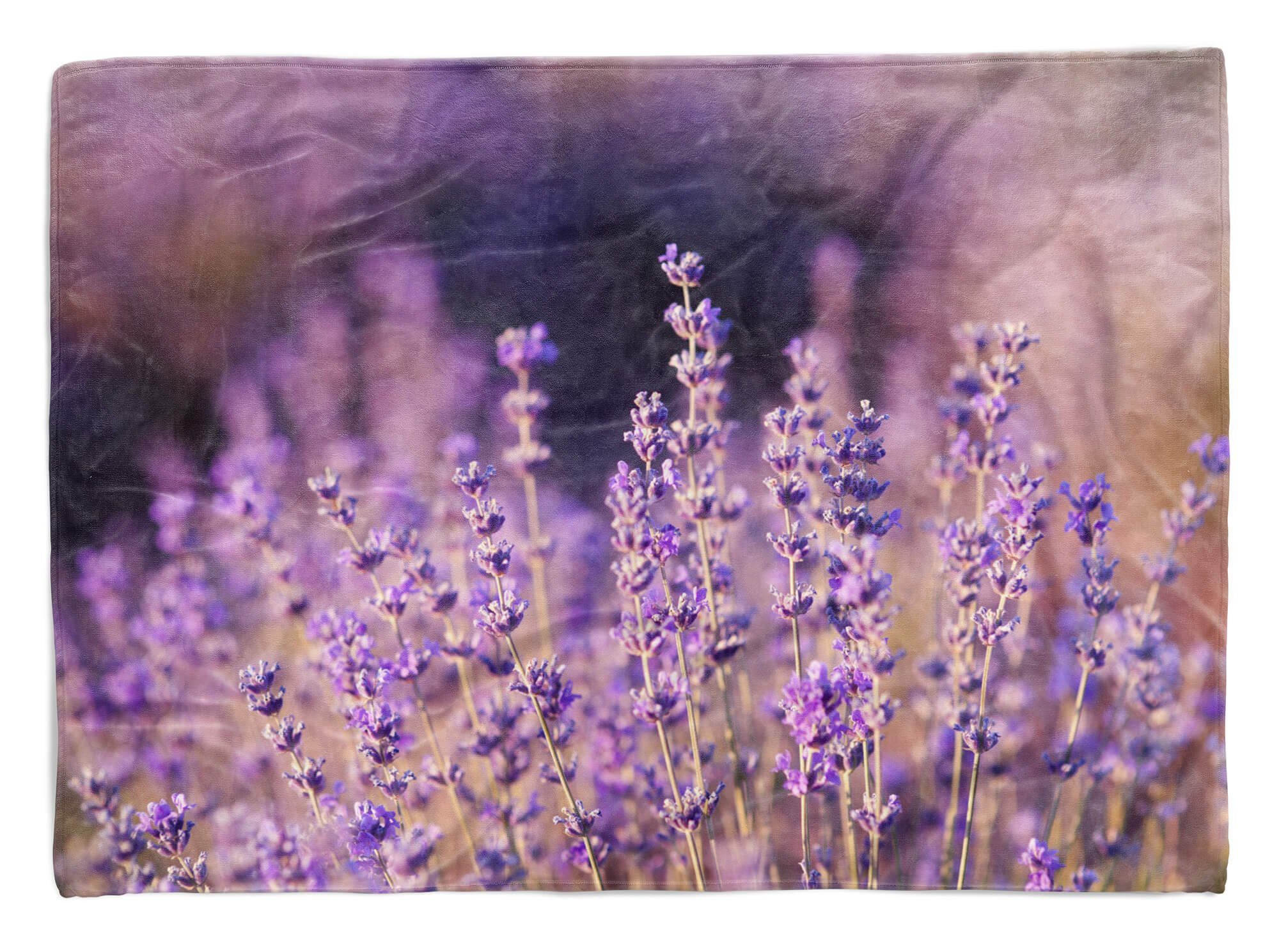 Sinus Art Handtücher Handtuch Strandhandtuch Saunatuch Kuscheldecke mit Fotomotiv Lavendel Blumen Sc, Baumwolle-Polyester-Mix (1-St), Handtuch