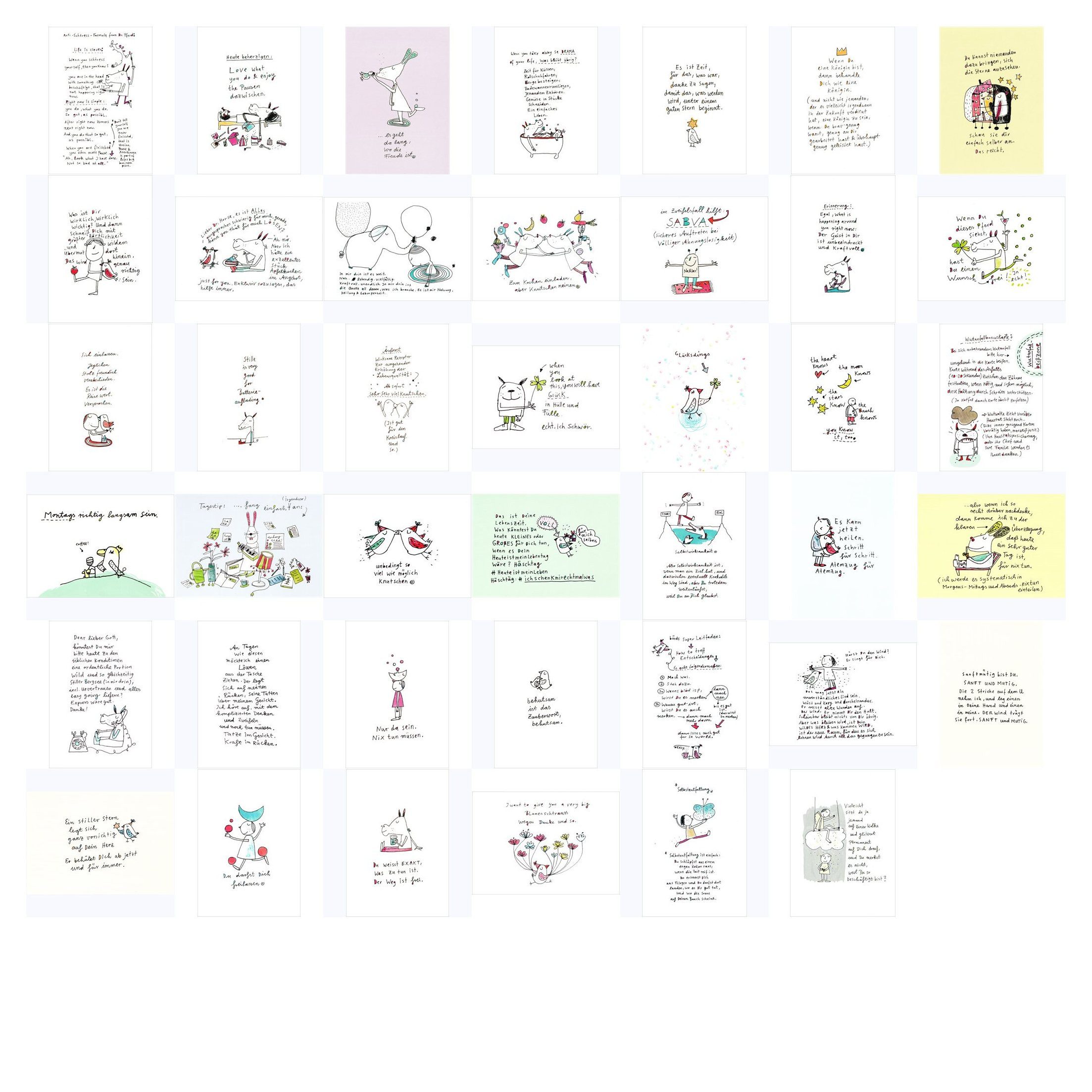 postkarten-universum.de Postkarte Postkarten-Komplett-Set "Karindrawings"