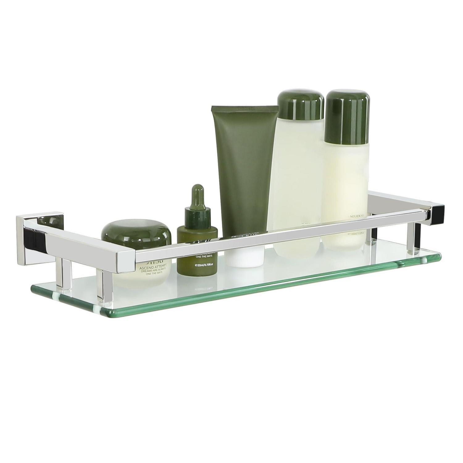 LuxusKollektion Duschkorb Duschregal Glas Edelstahl poliert 41cm (1 St)
