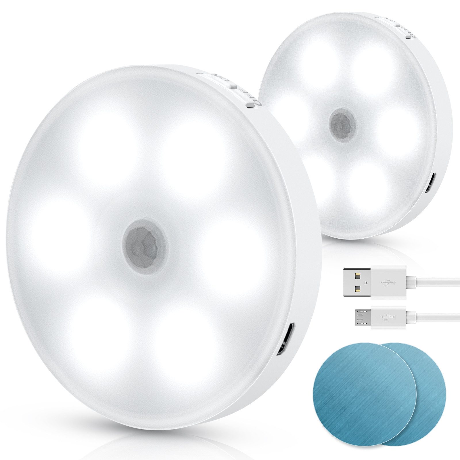 Aigostar LED Nachttischlampe 2 Stück 6500K Nachtlicht Kinder,Aufladbar USB, günstig online kaufen