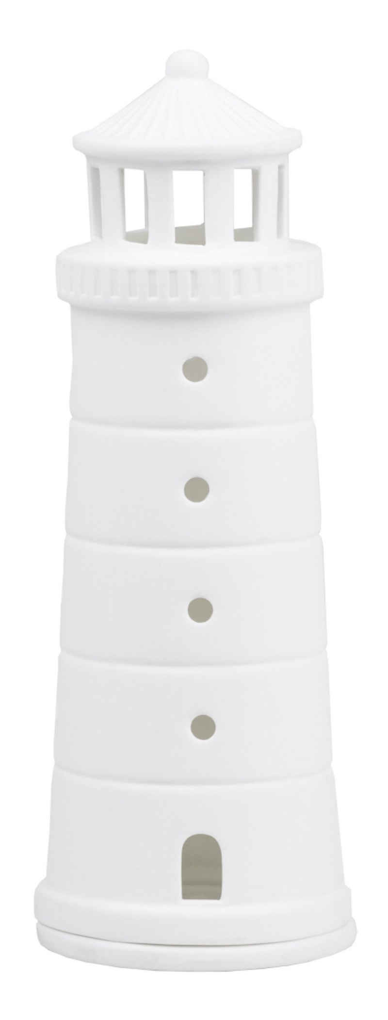 Räder Design Teelichthalter »LIVING Meer als Worte Leuchtturm Porzellan weiß matt H18cm«
