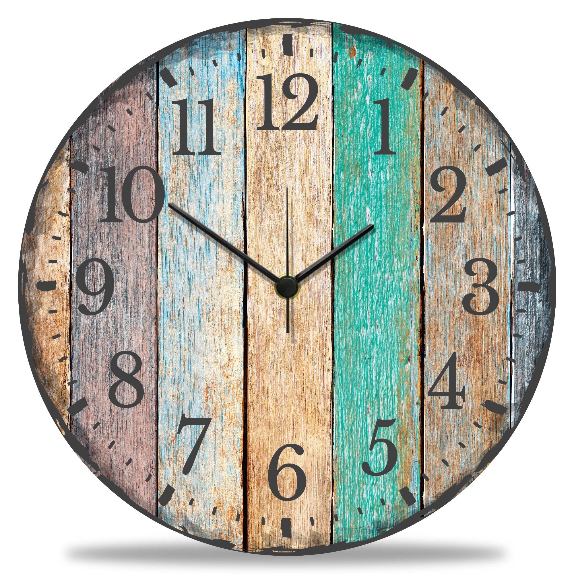 GRAVURZEILE Wanduhr GRAVURZEILE Wanduhr aus Holz Vintage Summer - Geräuscharm