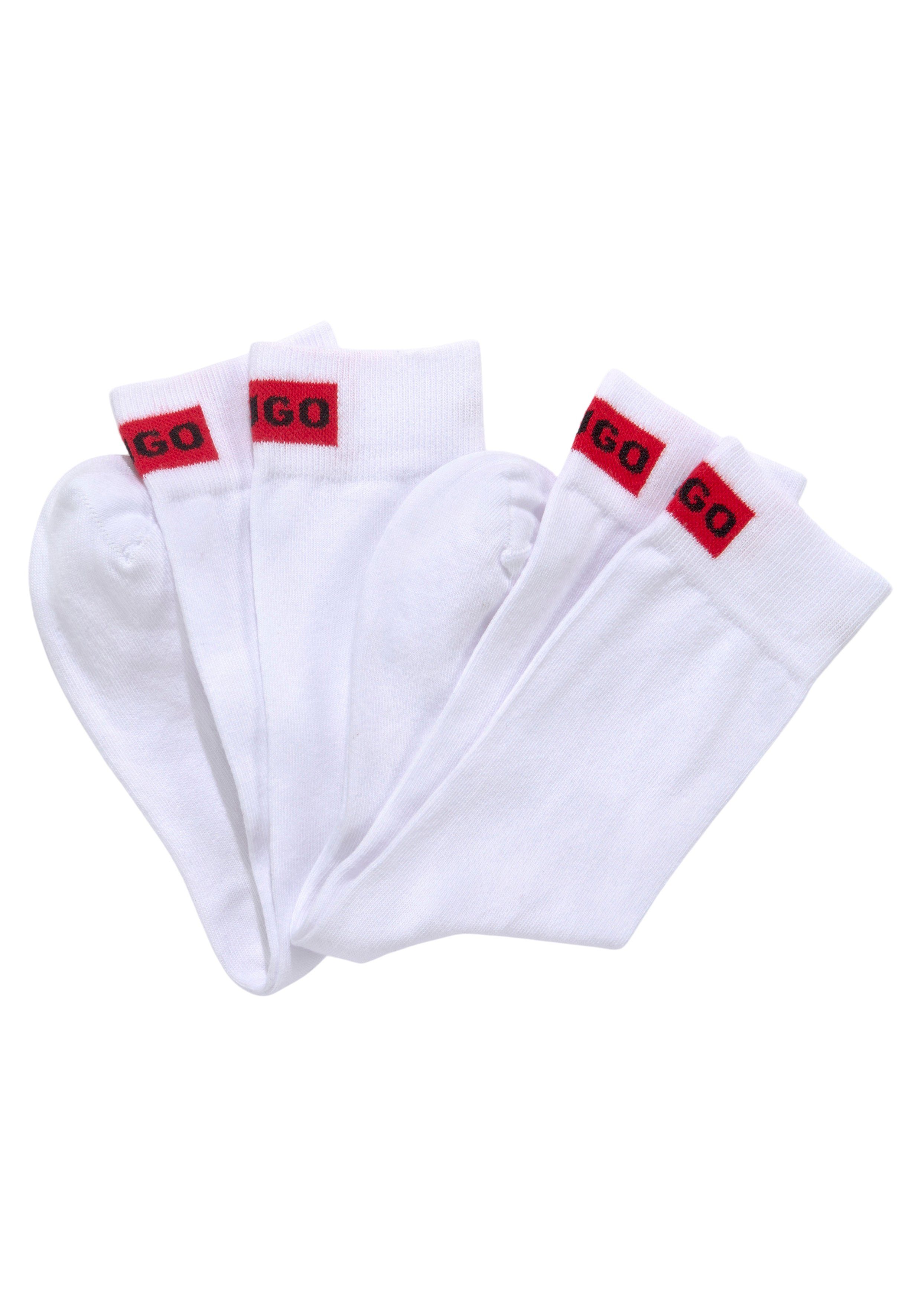 HUGO Businesssocken 2P RS LABEL CC W (Packung, 2-Paar, 2er) mit eingesticktem Markenlabel