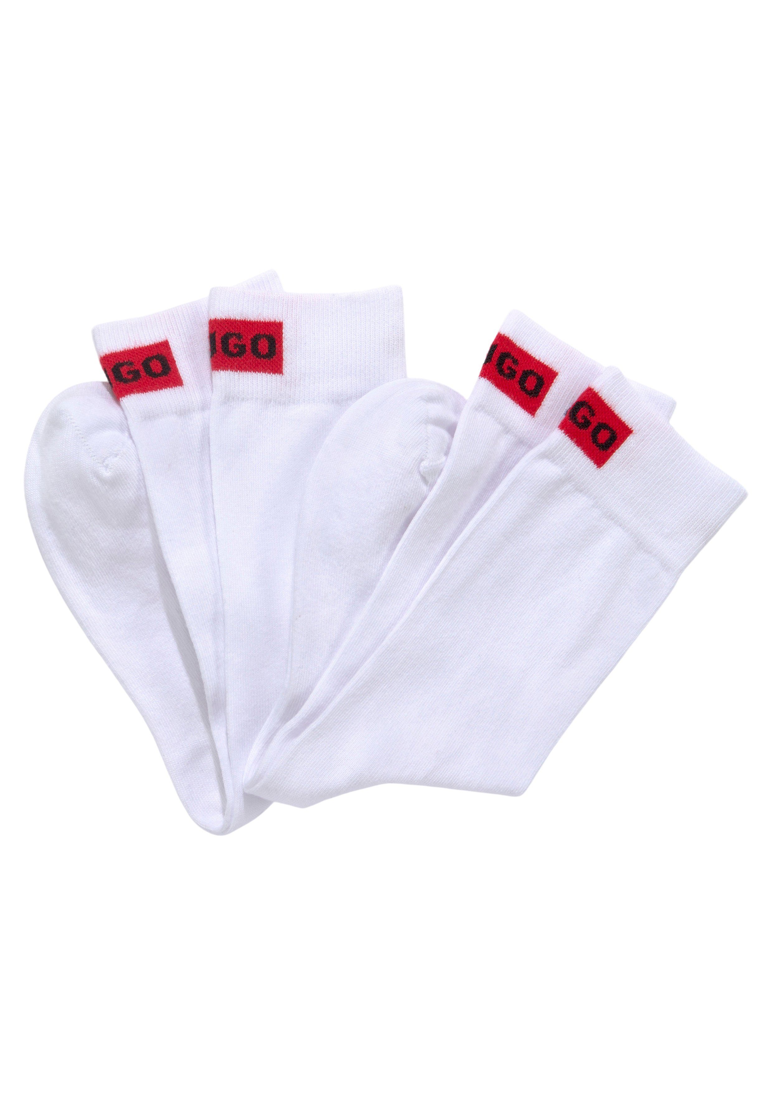 HUGO Businesssocken 2P RS LABEL CC W (Packung, 2-Paar, 2er) mit  eingesticktem Markenlabel