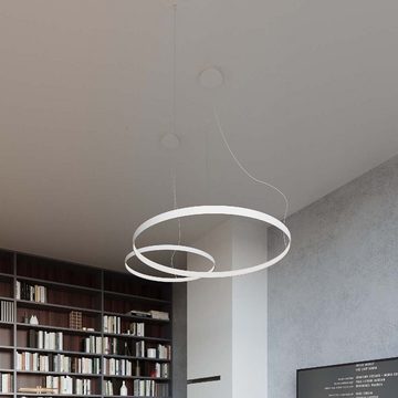 etc-shop LED Pendelleuchte, LED-Leuchtmittel fest verbaut, Neutralweiß, Hängeleuchte Wohnzimmerlampe Pendelleuchte weiß LED Schlafzimmerlampe